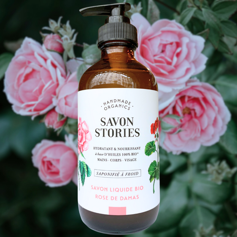 SAVON LIQUIDE BIO À FROID À LA ROSE