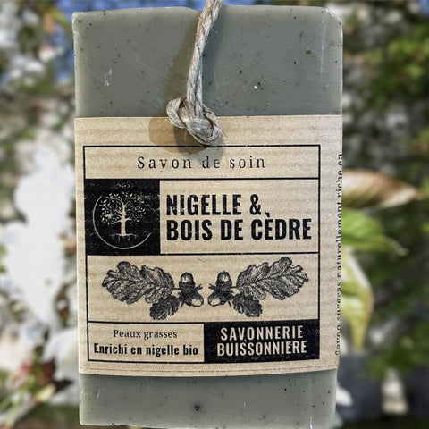 Savon artisanal nigelle et bois de cèdre