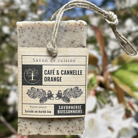SAVON DE CUISINE ARTISANAL CAFE & CANNELLE-ORANGE CERTIFIE NATURE ET PROGRES