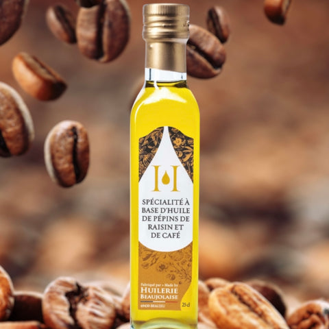 HUILE DE PÉPIN DE RAISIN INFUSÉE AU CAFÉ