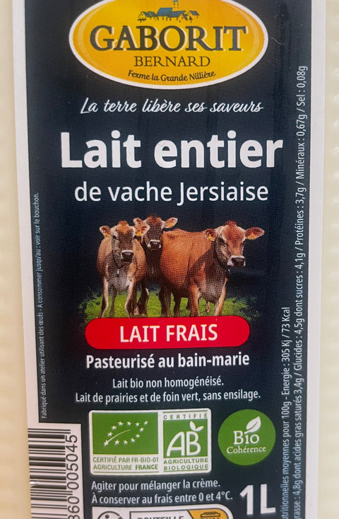 LAIT FRAIS ENTIER BIO